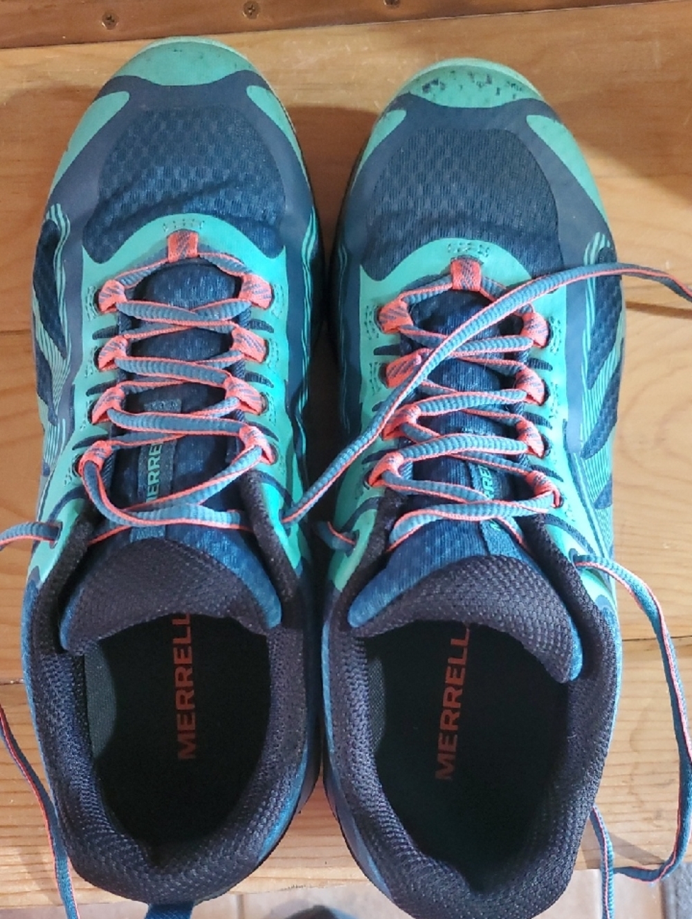 Merrell Women's Teal and Coral Hiking Sneakers
